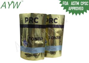 Mylar Foil Zip Lock Bags Glossy Gold 1kg Untuk Kemasan Printer Toner