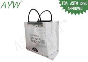 Side Gusset Flat Bottom Portable Shopping Bag Pet dengan Pegangan / Pencetakan Logo Disesuaikan