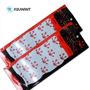 Panaskan kantong zip kunci kertas plastik dengan logo mini foil belakang bening depan