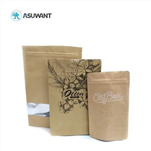 Kertas kemasan kertas ziplock kertas kraft dengan jendela bening dengan jendela bening