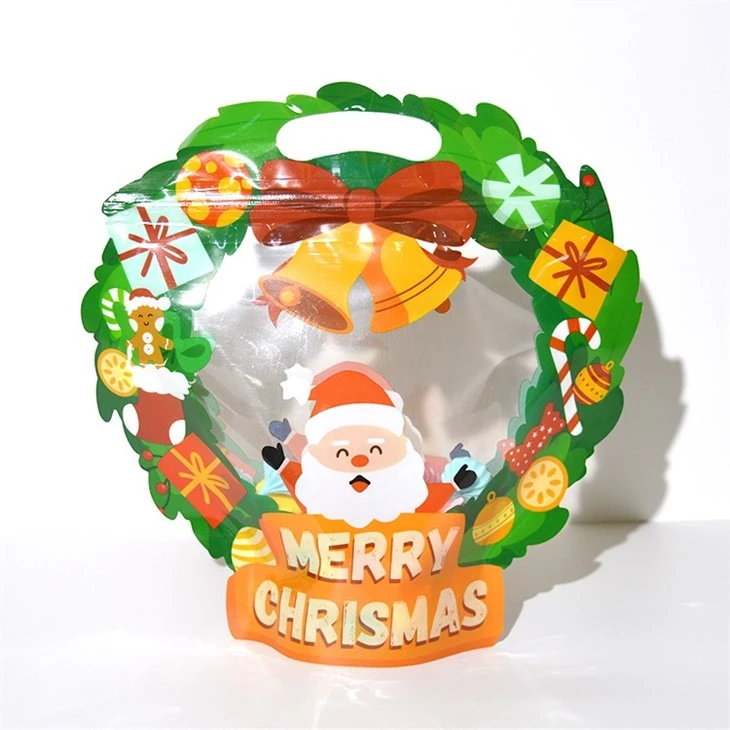 Special Ziplock Irregular Die Cut Chiristmas Tree Shaped Gift Gumies Candy Sugar Zipper Plastic Custom Packaging Bags